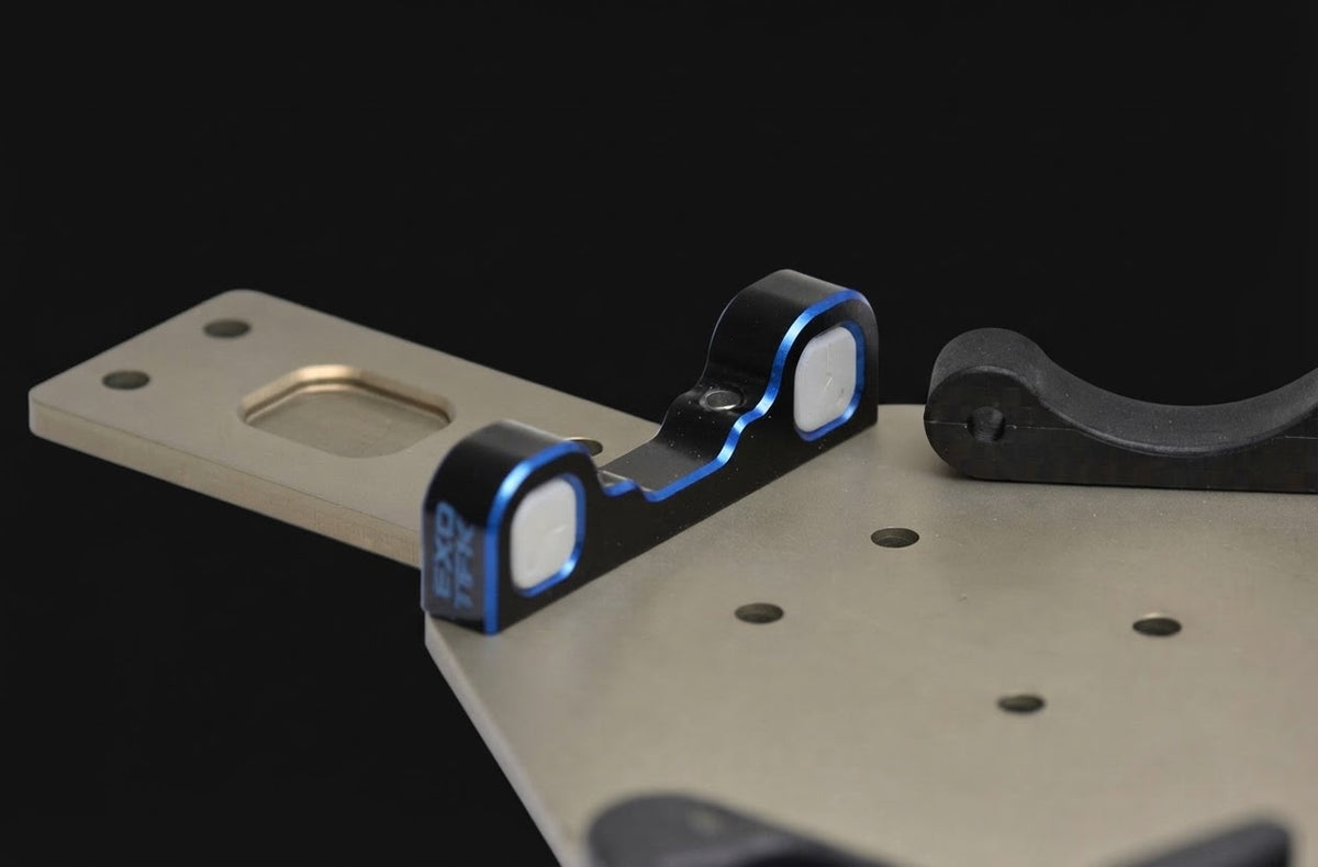 EX2243 - Exotek Dual Blue and Black 7075 HD rear arm mount - C block (Associated B7 or B7D B7.1 )