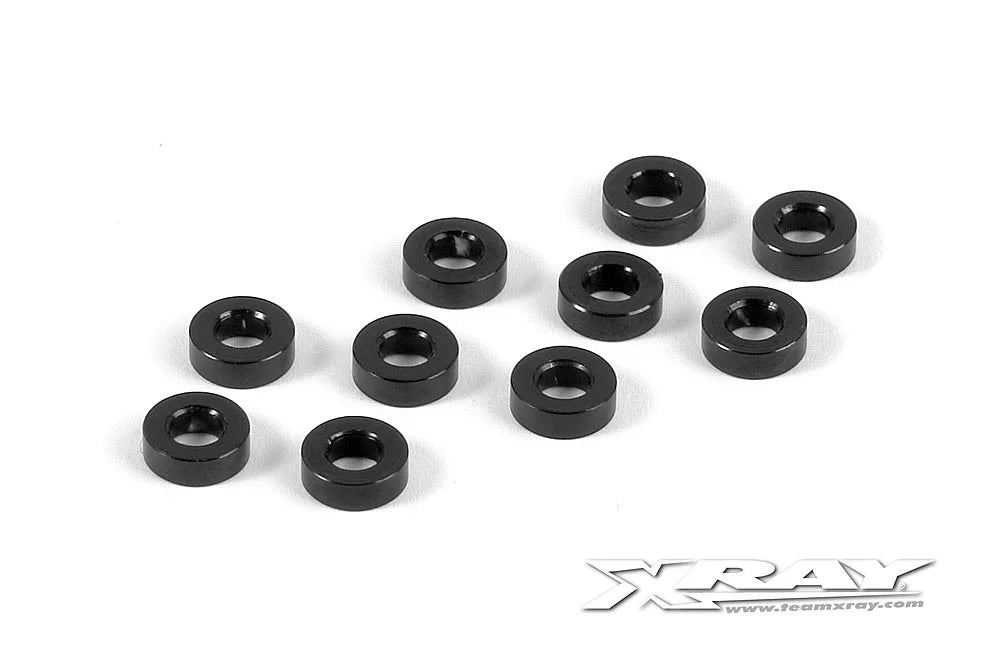 XRay Aluminium Shim 3x6x2.0mm Black (10) - XR303123-K