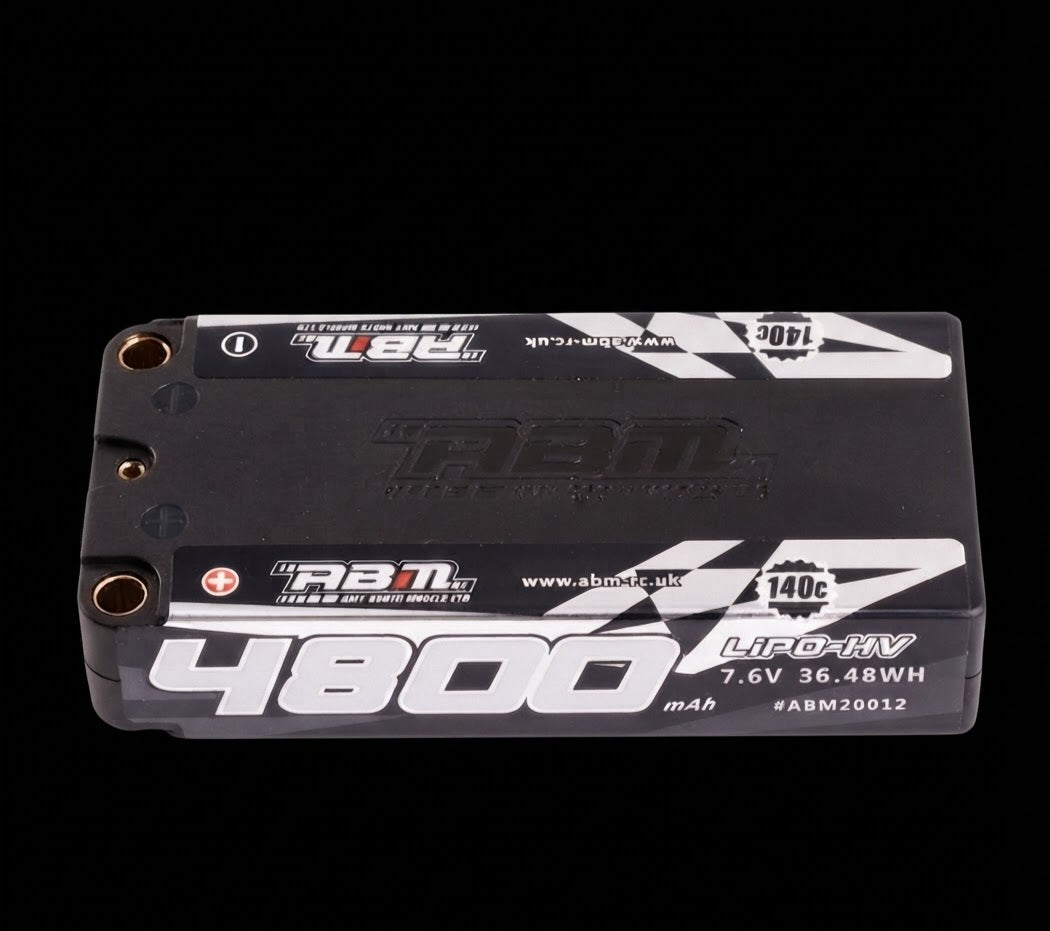 ABM20012 - ABM LIPO RACING BATTERY 4800 7.6V 140C - 5mm - SHORTY - BRCA|EFRA APPROVED