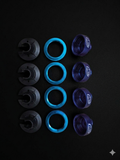 LOSB2858 LOSI 5IVE SHOCK CAPS BLUE WITH COLLARS AND PURTCHES (4)