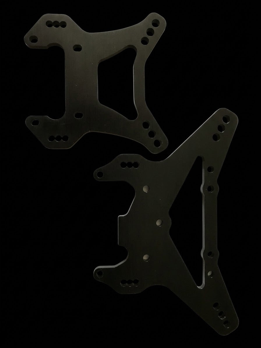 LOSI 5IVE T FRONT AND REAR SHOCK TOWERS BLACK ALLOY