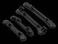 LOS-3715 LOSI 5IVE HINGE PIN BRACE COVERS F/R (4) ALL 5IVE